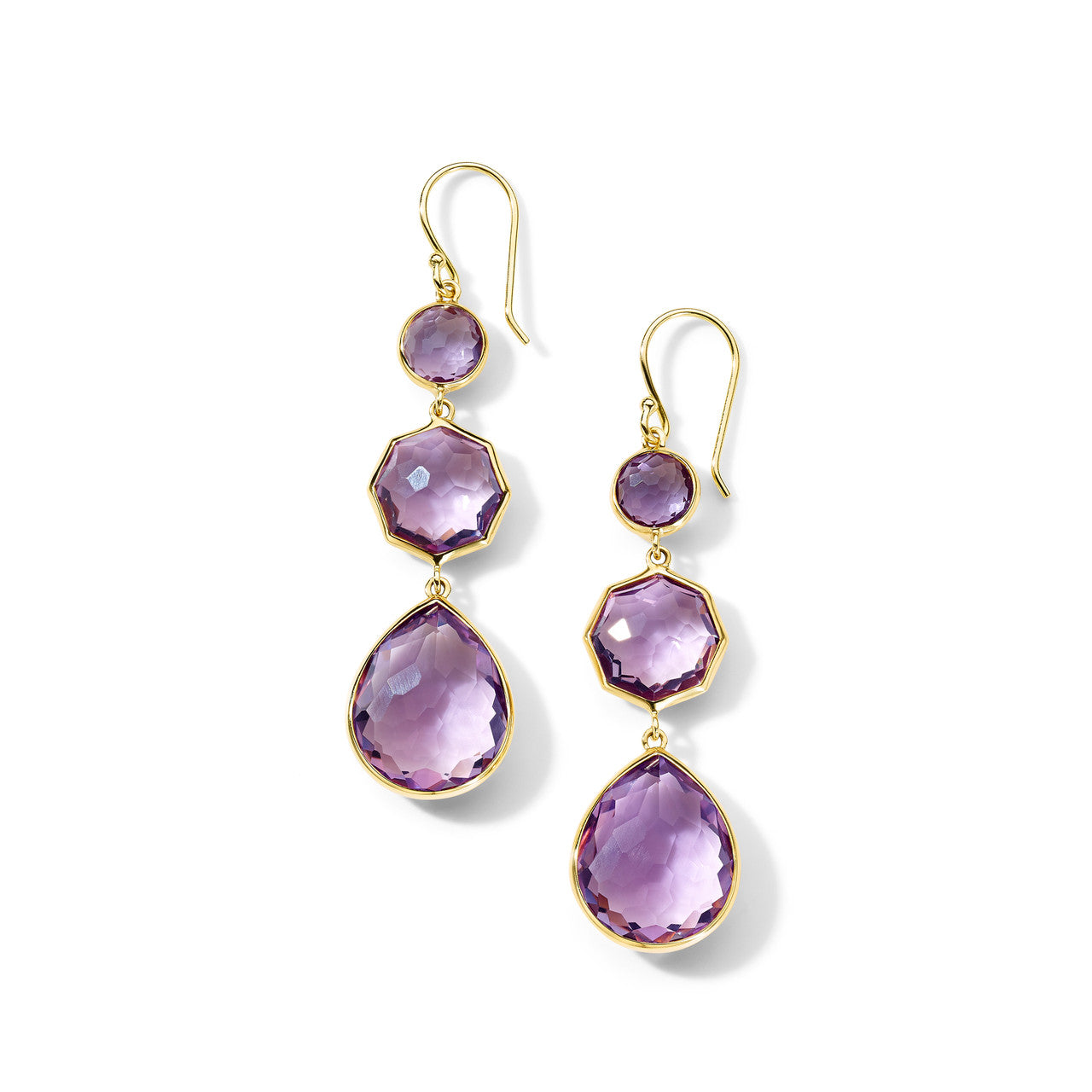 Gorgeous Hand Made Amethyst Gemstone Sterling outlet Silver & 18K Gold Long French Hook Earrings