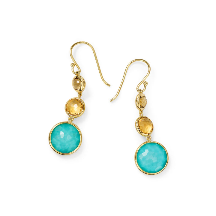 Small 3-Stone Drop Earrings