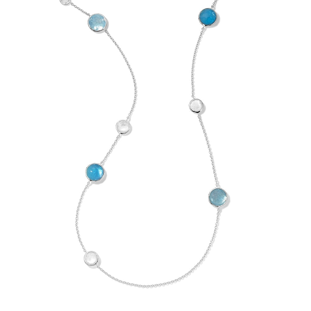 Mixed Multi-Stone Station Necklace