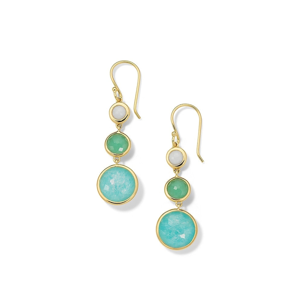 Small 3-Stone Drop Earrings