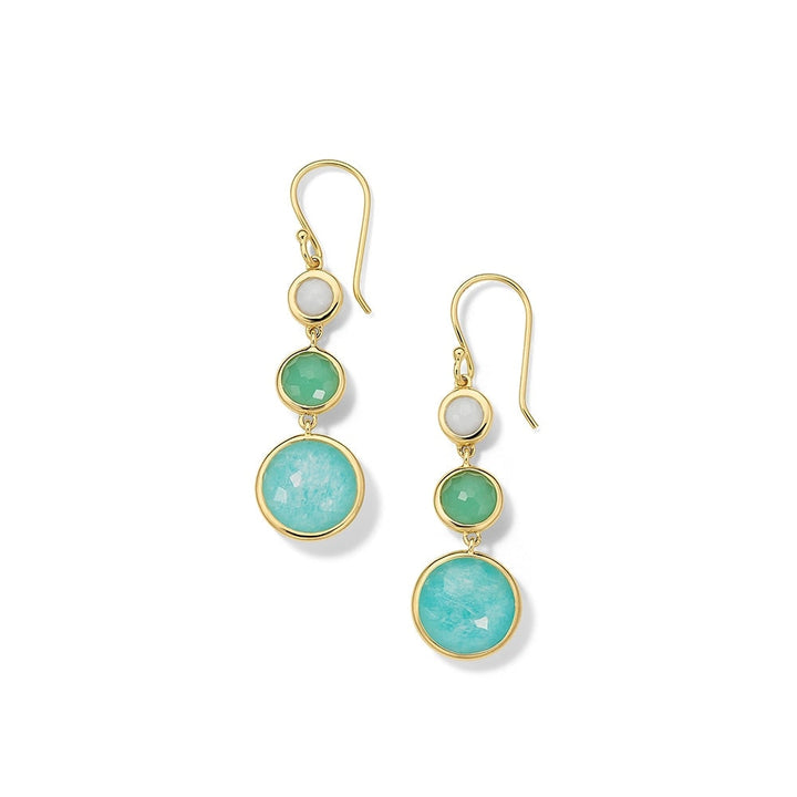 Small 3-Stone Drop Earrings