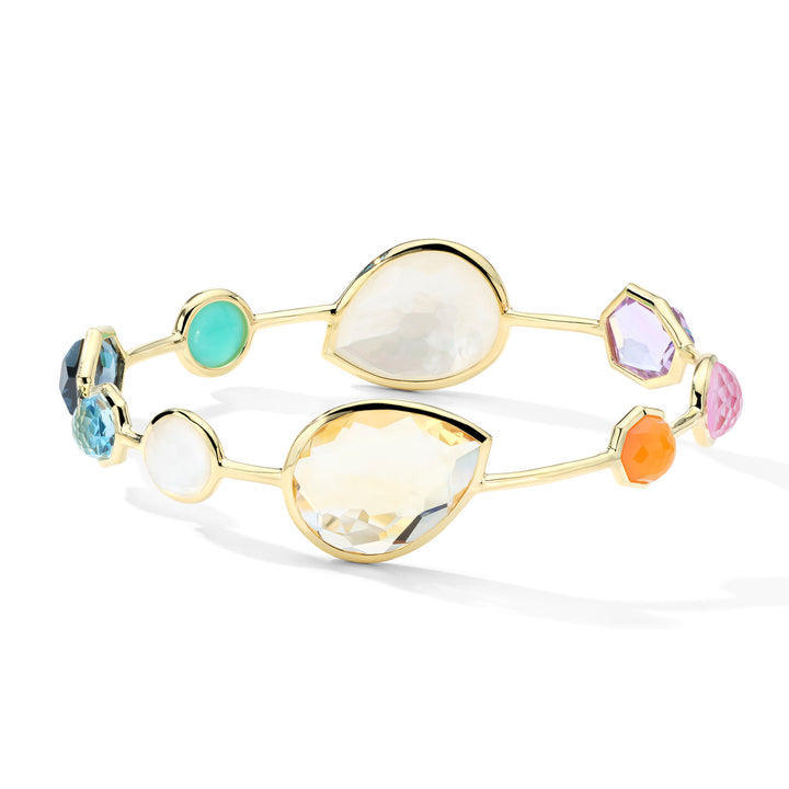 Large Mixed Stone Bangle Bracelet