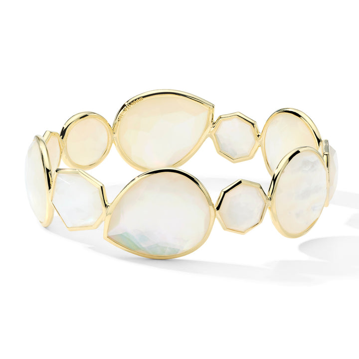 Large Bangle Bracelet with Multi Stone