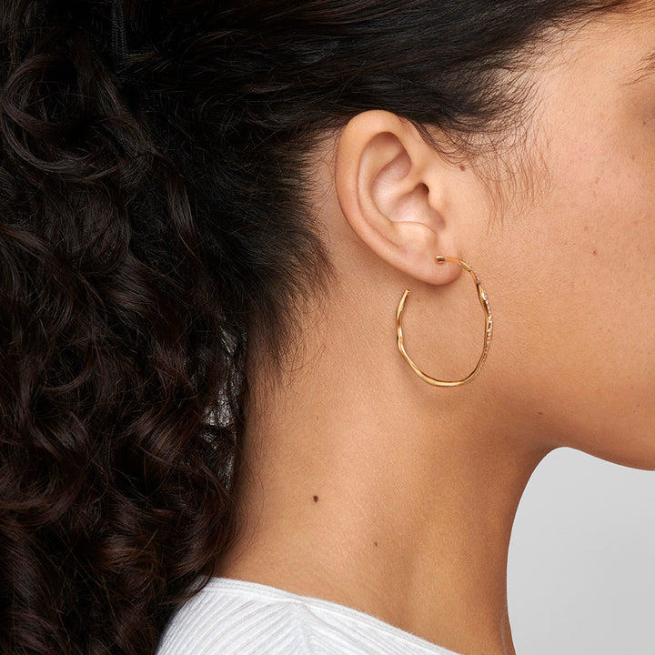 Medium Drizzle Studded Hoop Earrings (1.06 ctw)