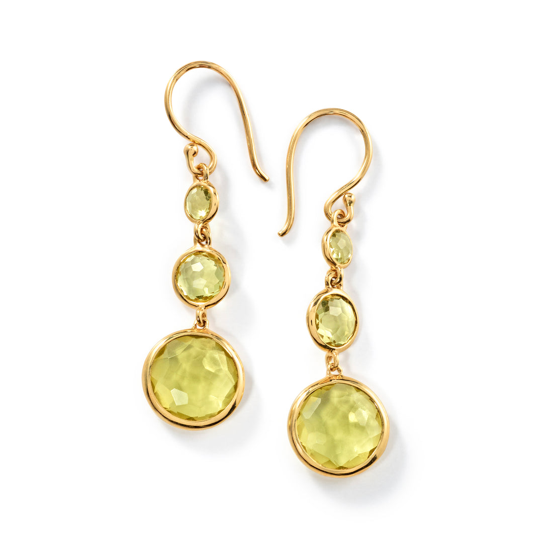 Small 3-Stone Drop Earrings