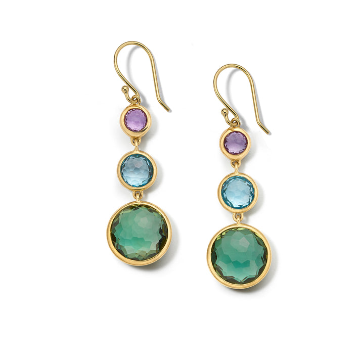 Small 3-Stone Drop Earrings