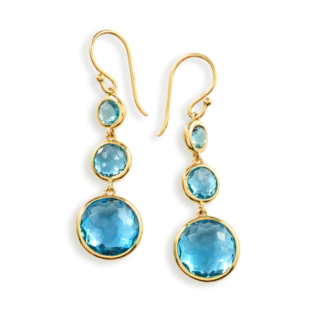 Small 3-Stone Drop Earrings