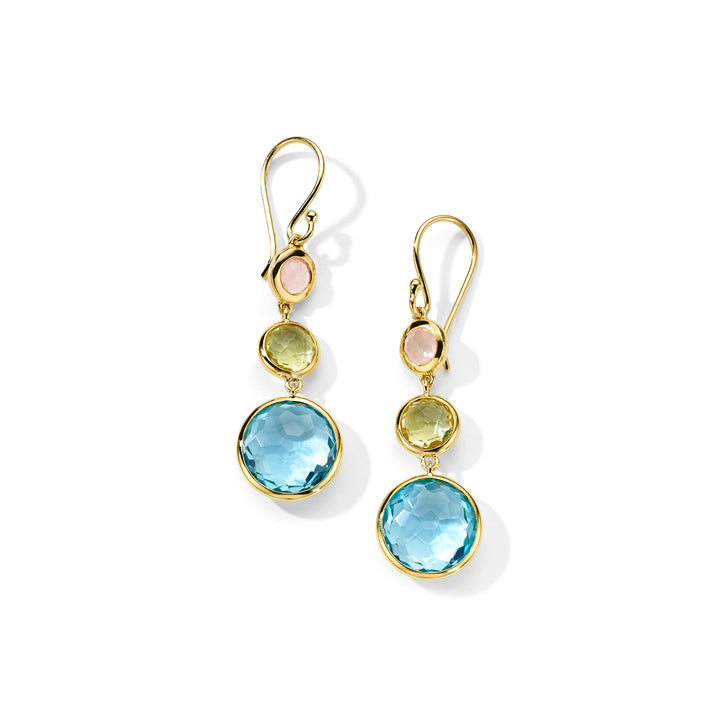 Small 3-Stone Drop Earrings