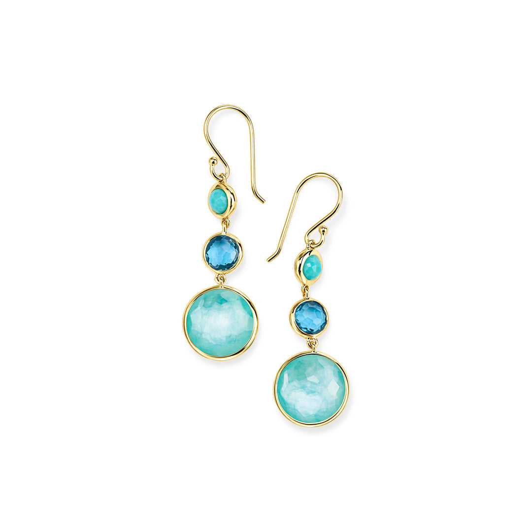 Small 3-Stone Drop Earrings