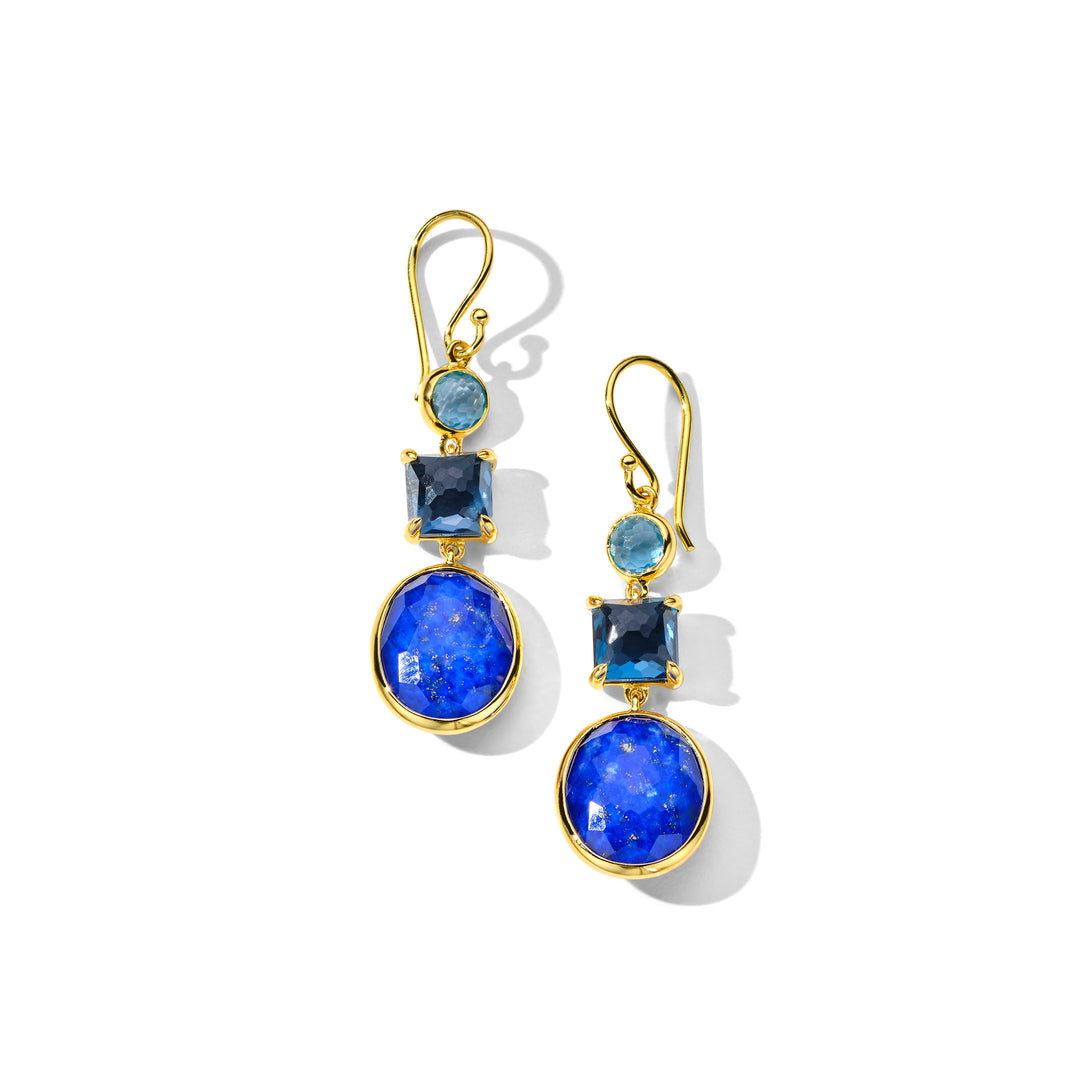 3-Stone Drop Earrings