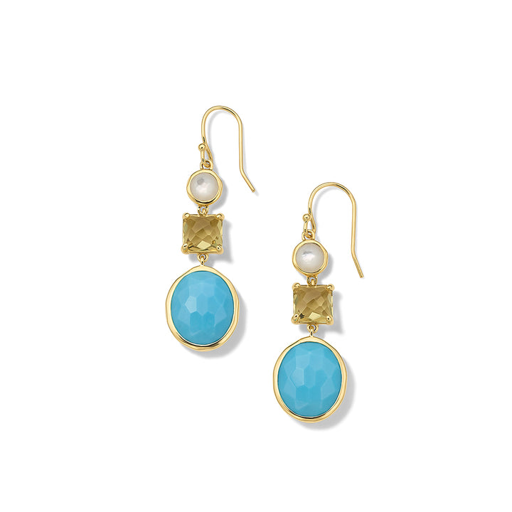 3-Stone Drop Earrings