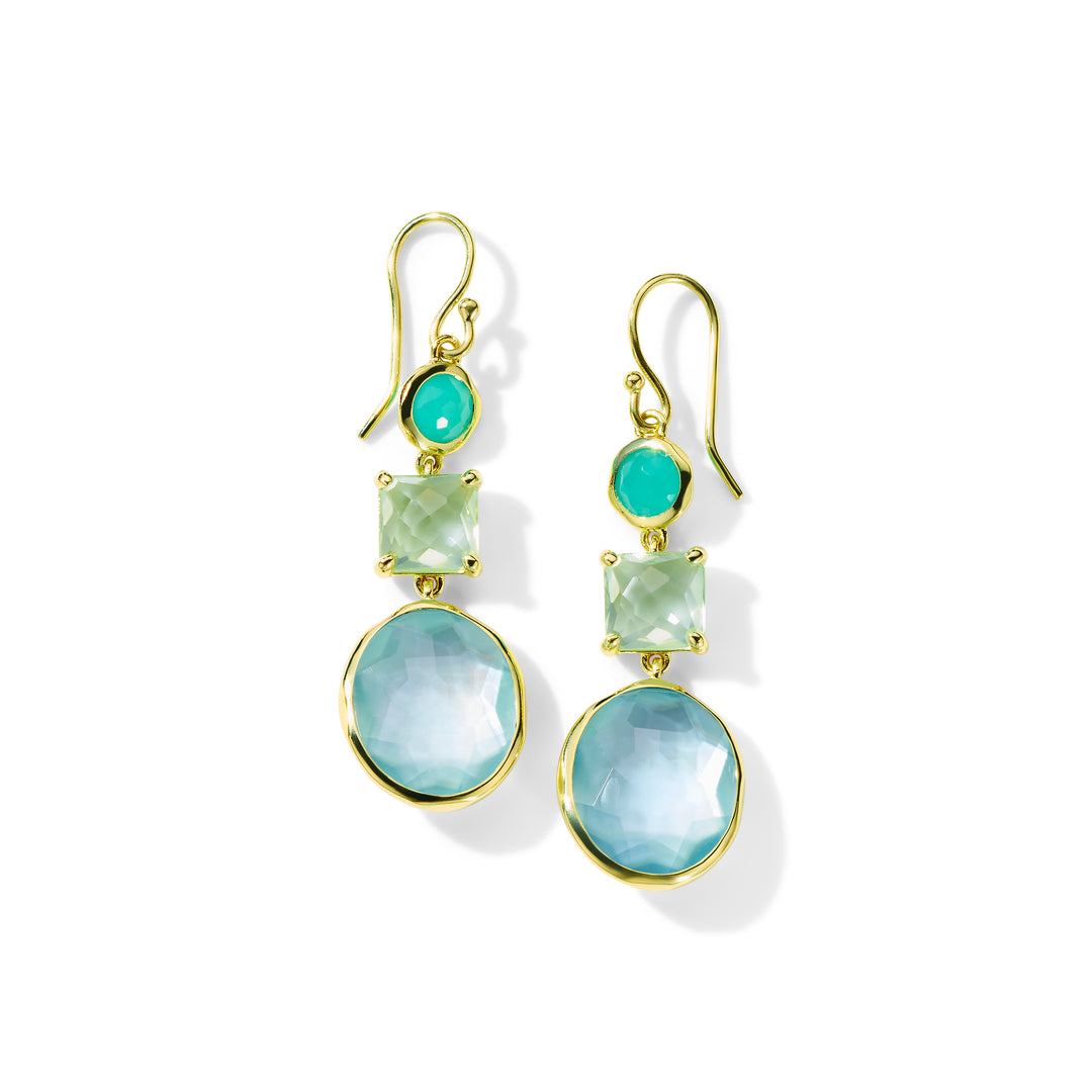 3-Stone Drop Earrings