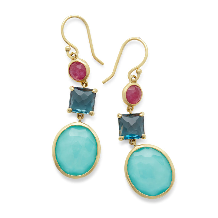 3-Stone Drop Earrings