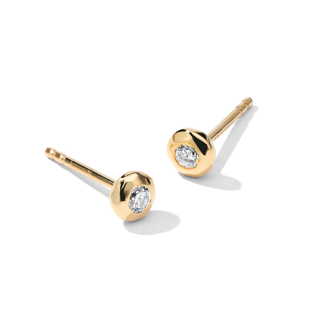 Small Bezel Set Diamond Stud Earrings (0.25ctw)