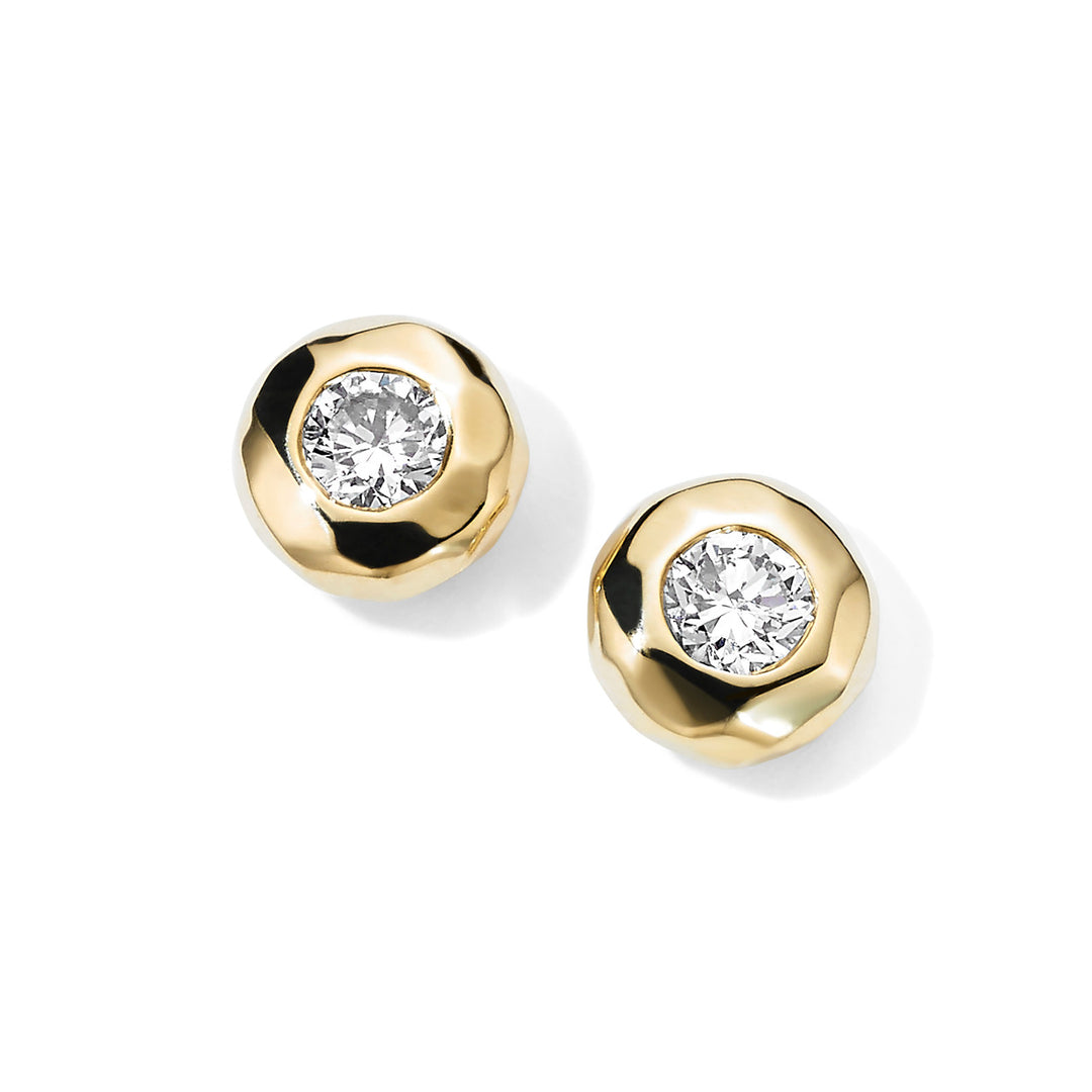 Medium Bezel Set Diamond Stud Earrings (0.25 ctw)