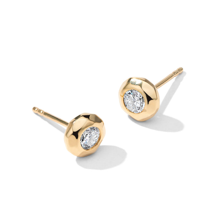 Large Bezel Set Diamonds Stud Earrings (.50 ctw)