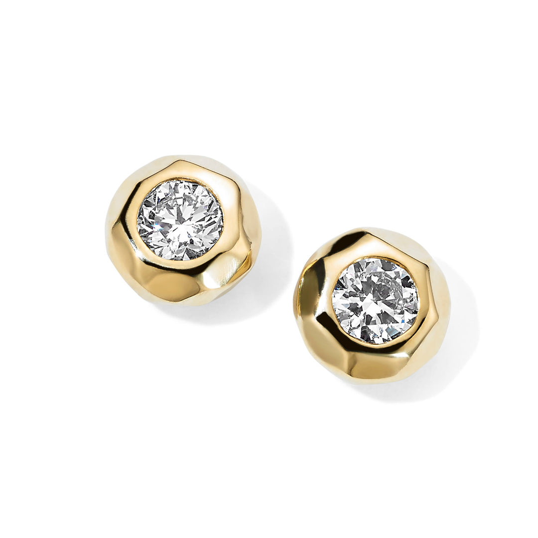 Large Bezel Set Diamonds Stud Earrings (.50 ctw)