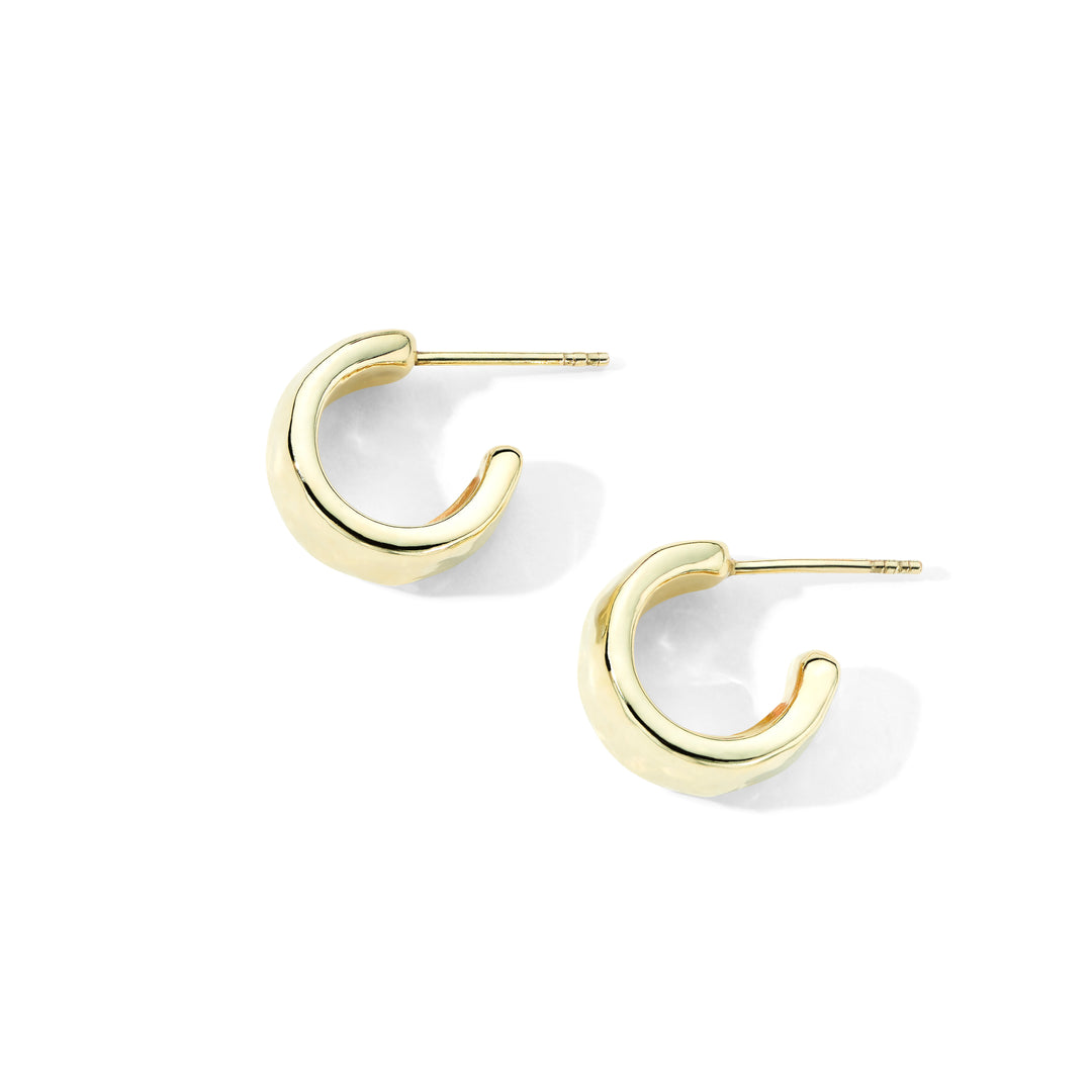 Huggie Hammered Hoop Earrings