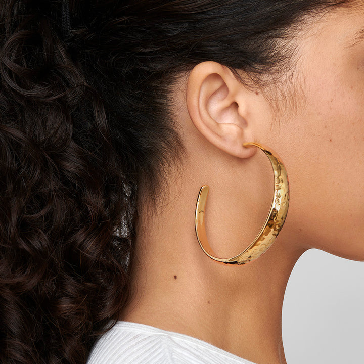 Extra-Large Hammered Hoop Earrings