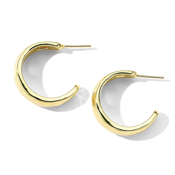 Thick Hammered Hoop Earrings