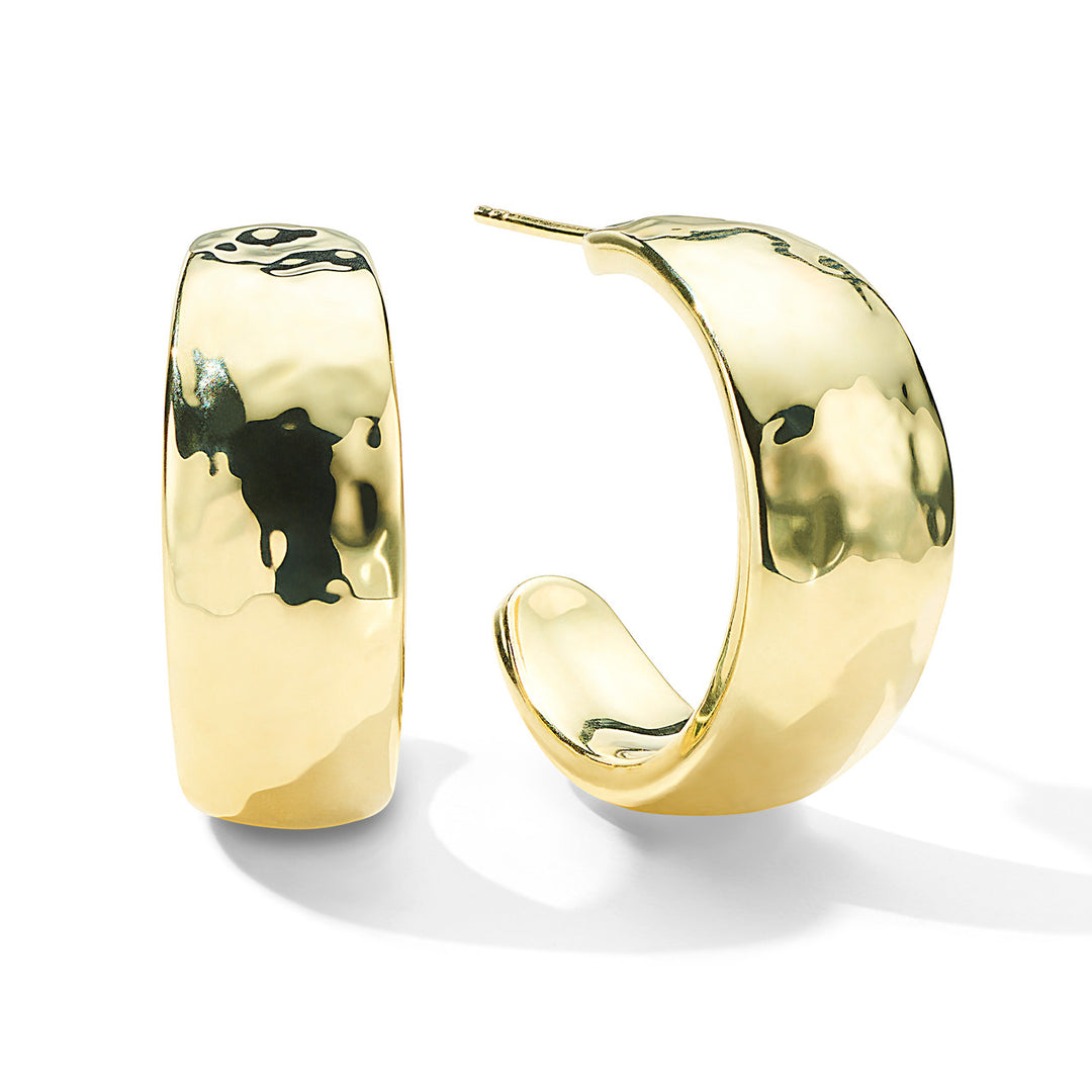 Thick Hammered Hoop Earrings