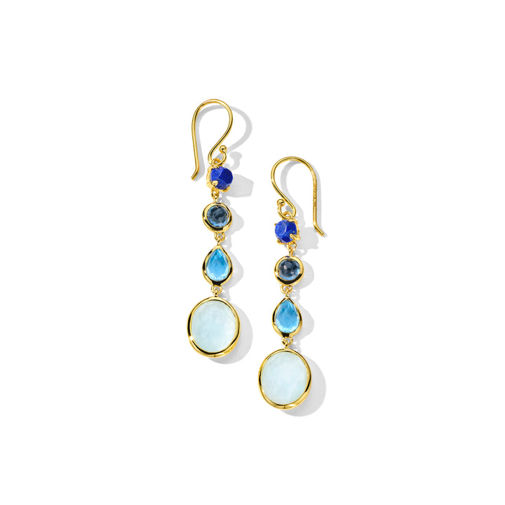 Small 4-Stone Linear Drop Earrings