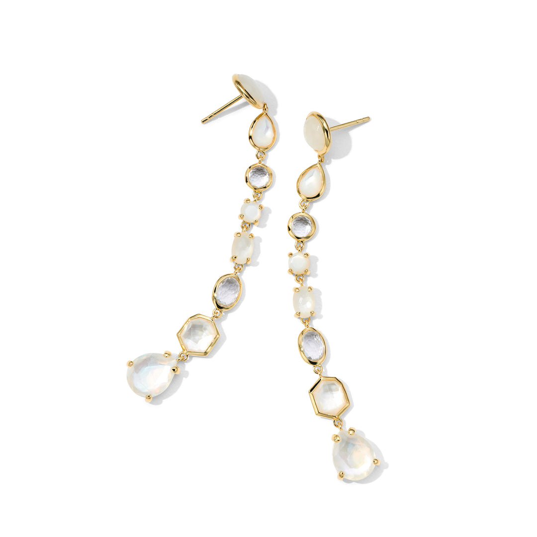 8-Stone Linear Drop Earrings