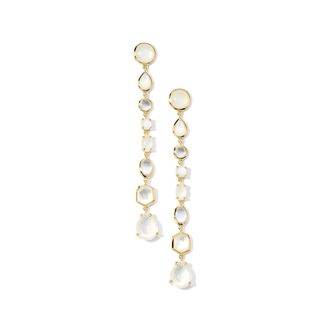 8-Stone Linear Drop Earrings