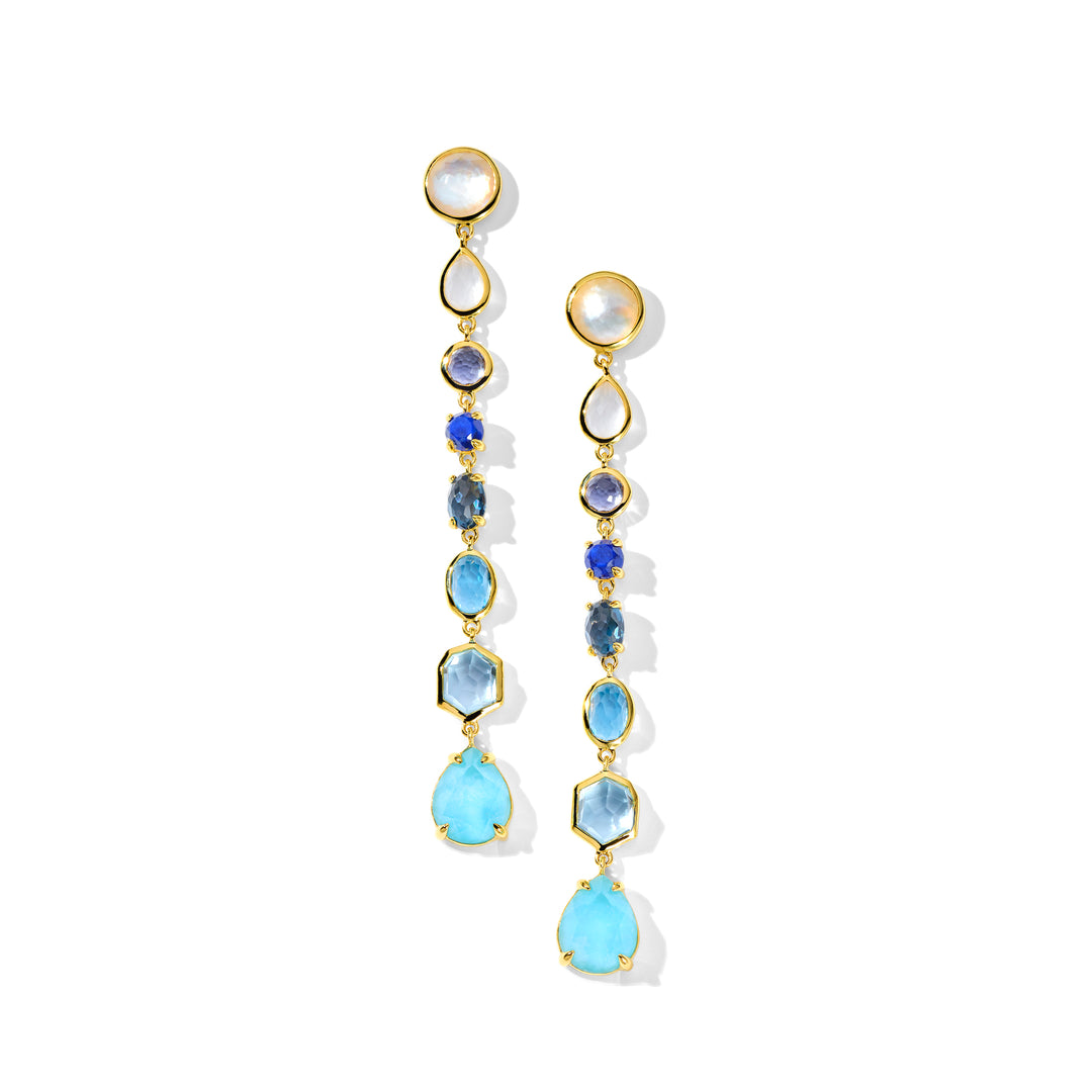 8-Stone Linear Drop Earrings