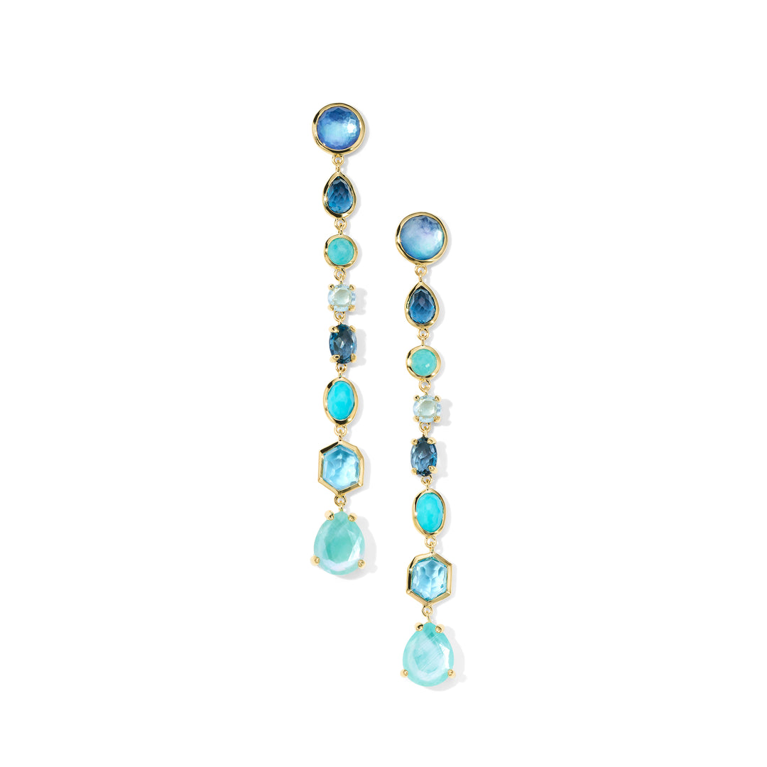 8-Stone Linear Drop Earrings