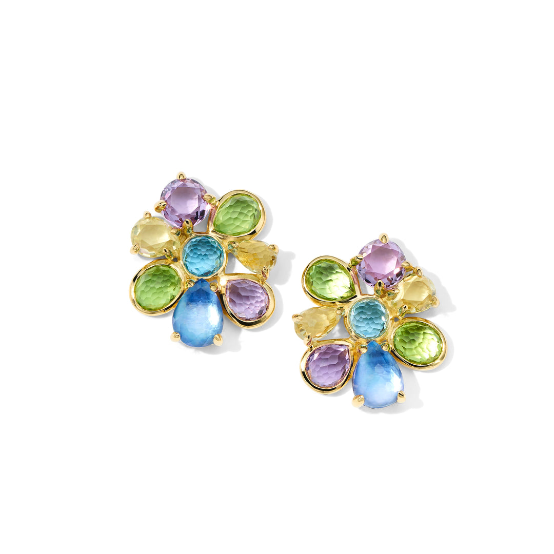 Small 8-Stone Cluster Earrings