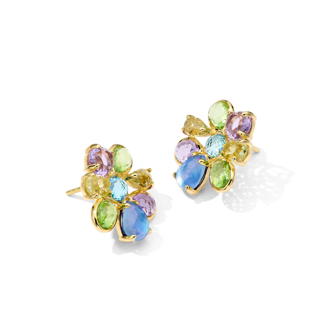 Small 8-Stone Cluster Earrings