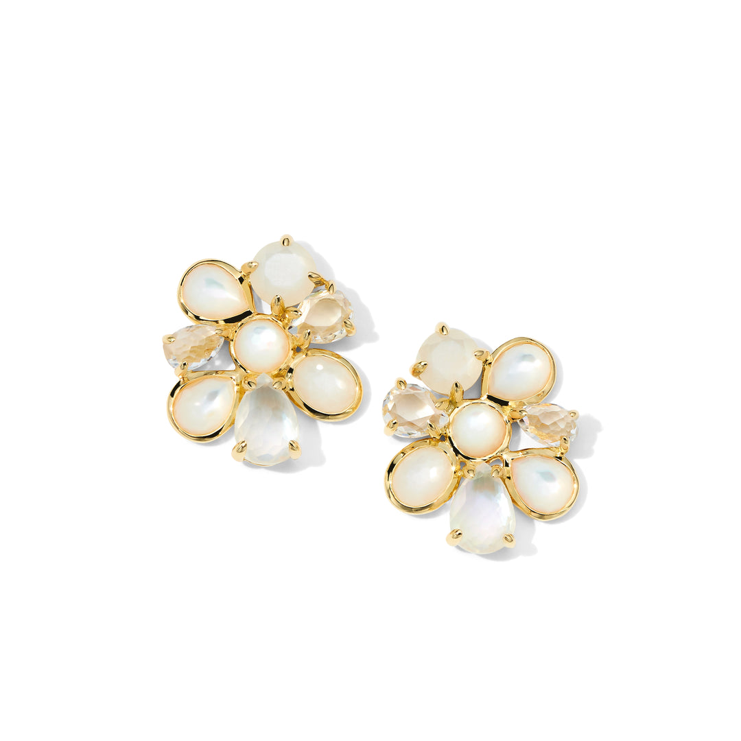 Small 8-Stone Cluster Earrings