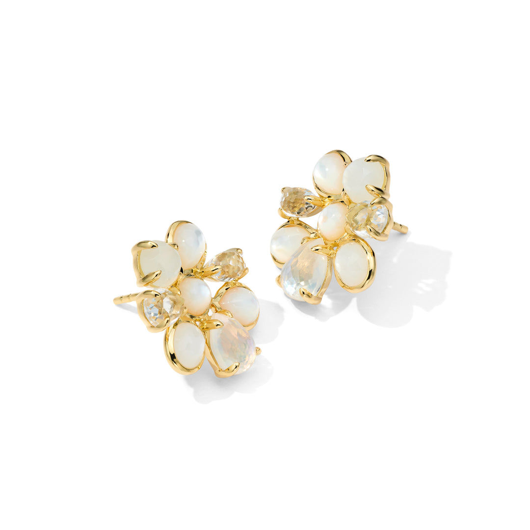 Small 8-Stone Cluster Earrings