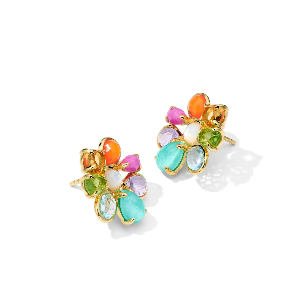 Small 8-Stone Cluster Earrings