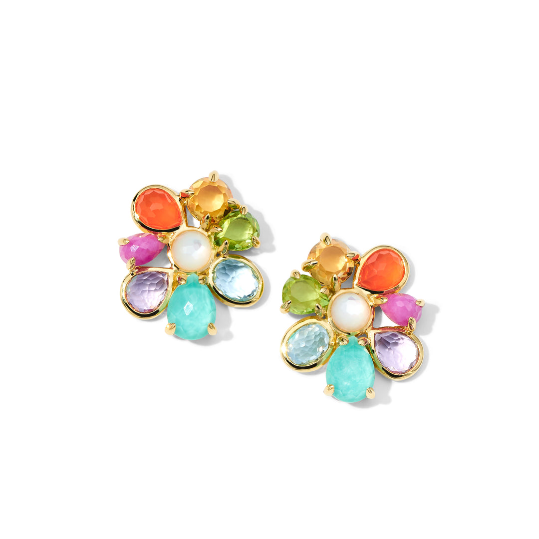 Small 8-Stone Cluster Earrings