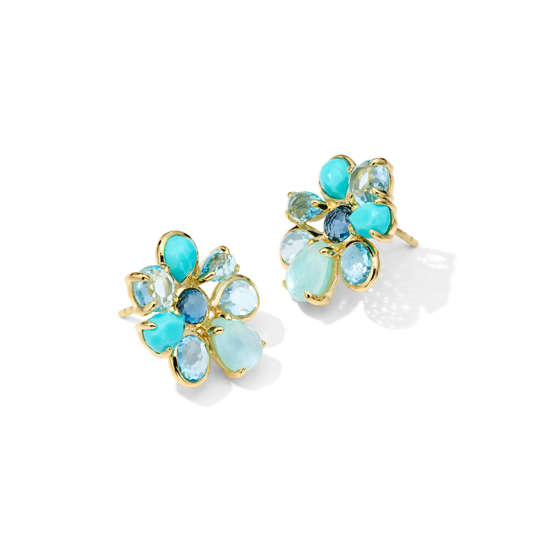 Small 8-Stone Cluster Earrings