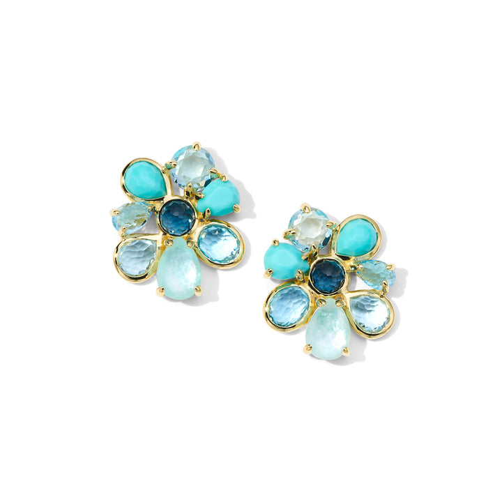 Small 8-Stone Cluster Earrings