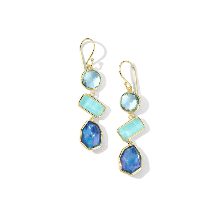 Small 3-Stone Drop Earrings