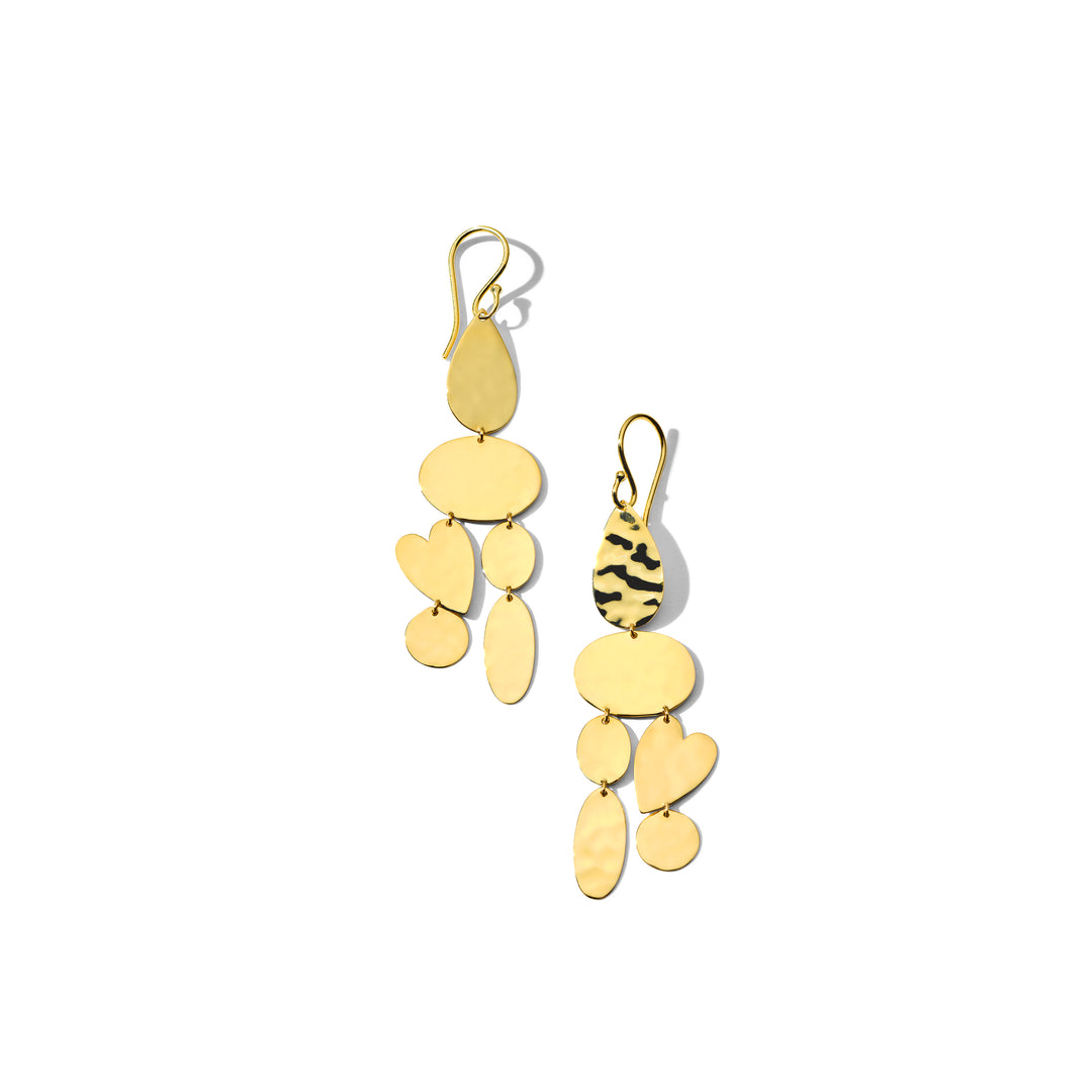 Crinkle Chandelier Heart Earrings