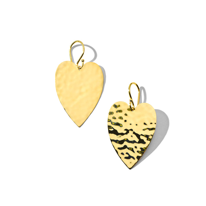 Large Heart Crinkle Earrings