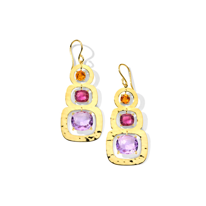 Crinkle 3-Stone Earrings