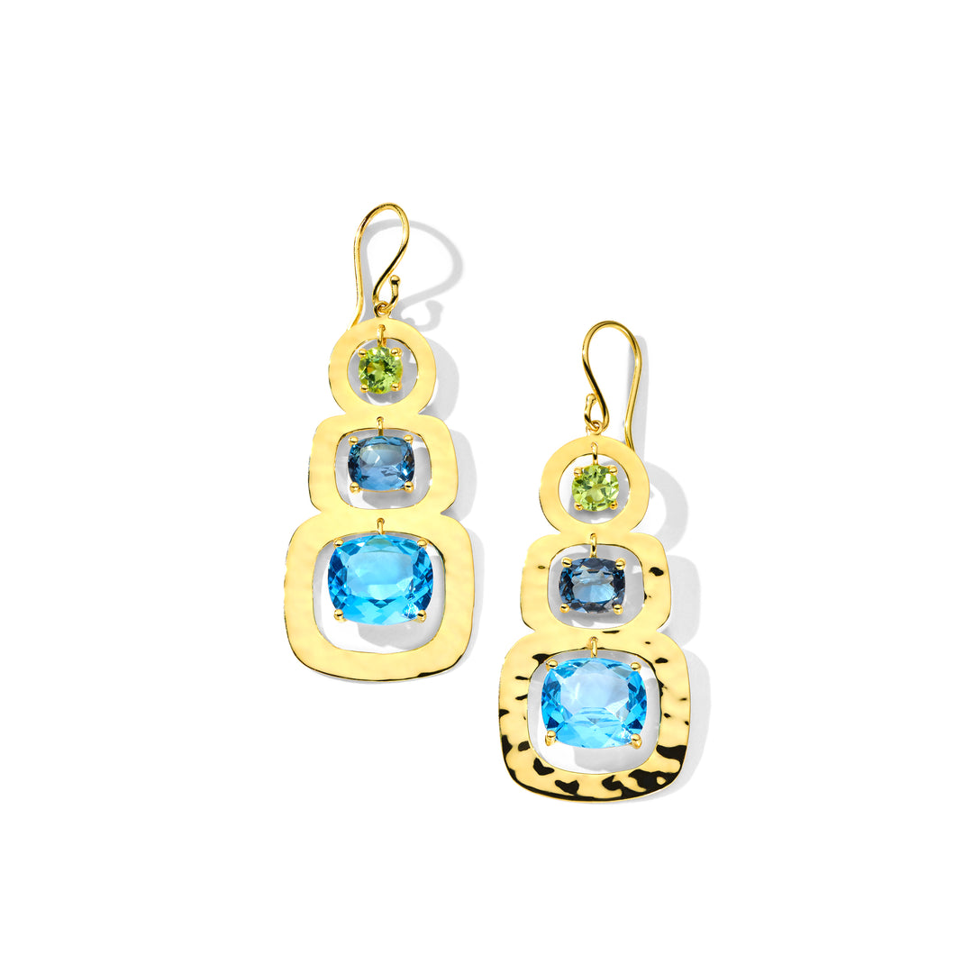 Crinkle 3-Stone Earrings