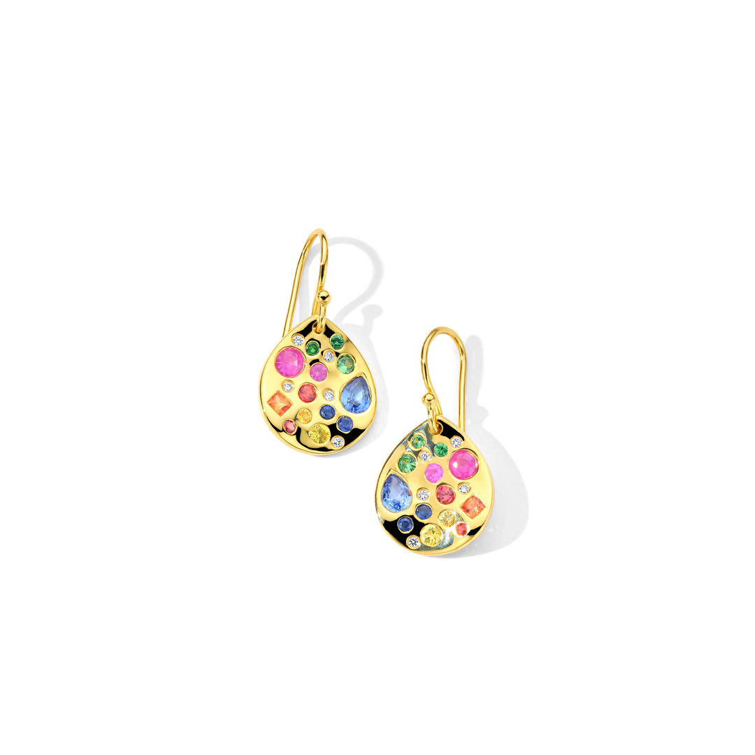 Burnished Fancy Cut Drop Earrings (.05ctw)