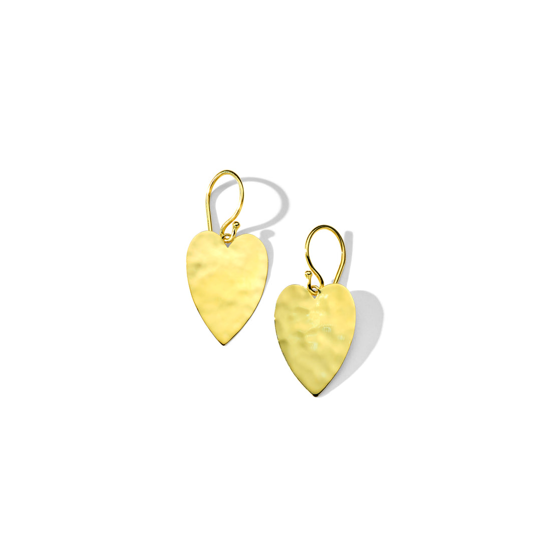 Medium Heart Crinkle Earrings