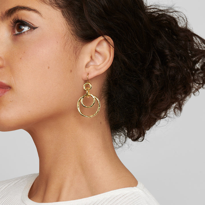 Puffy Hammered Jet Set Earrings