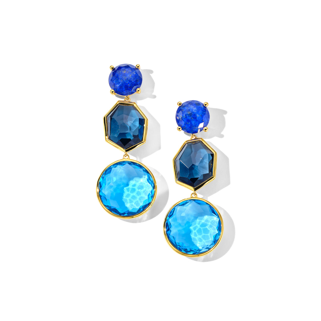 Multi-Shape 3-Drop Post Earrings