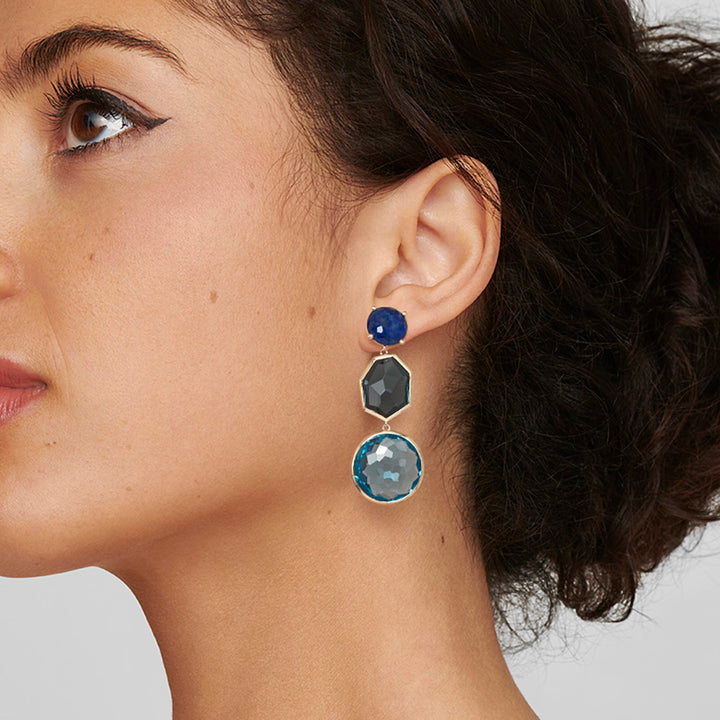 Multi-Shape 3-Drop Post Earrings