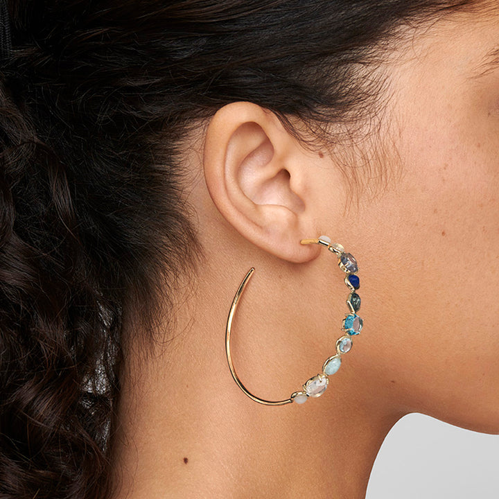 Large Mixed-Shape Hoop Earrings