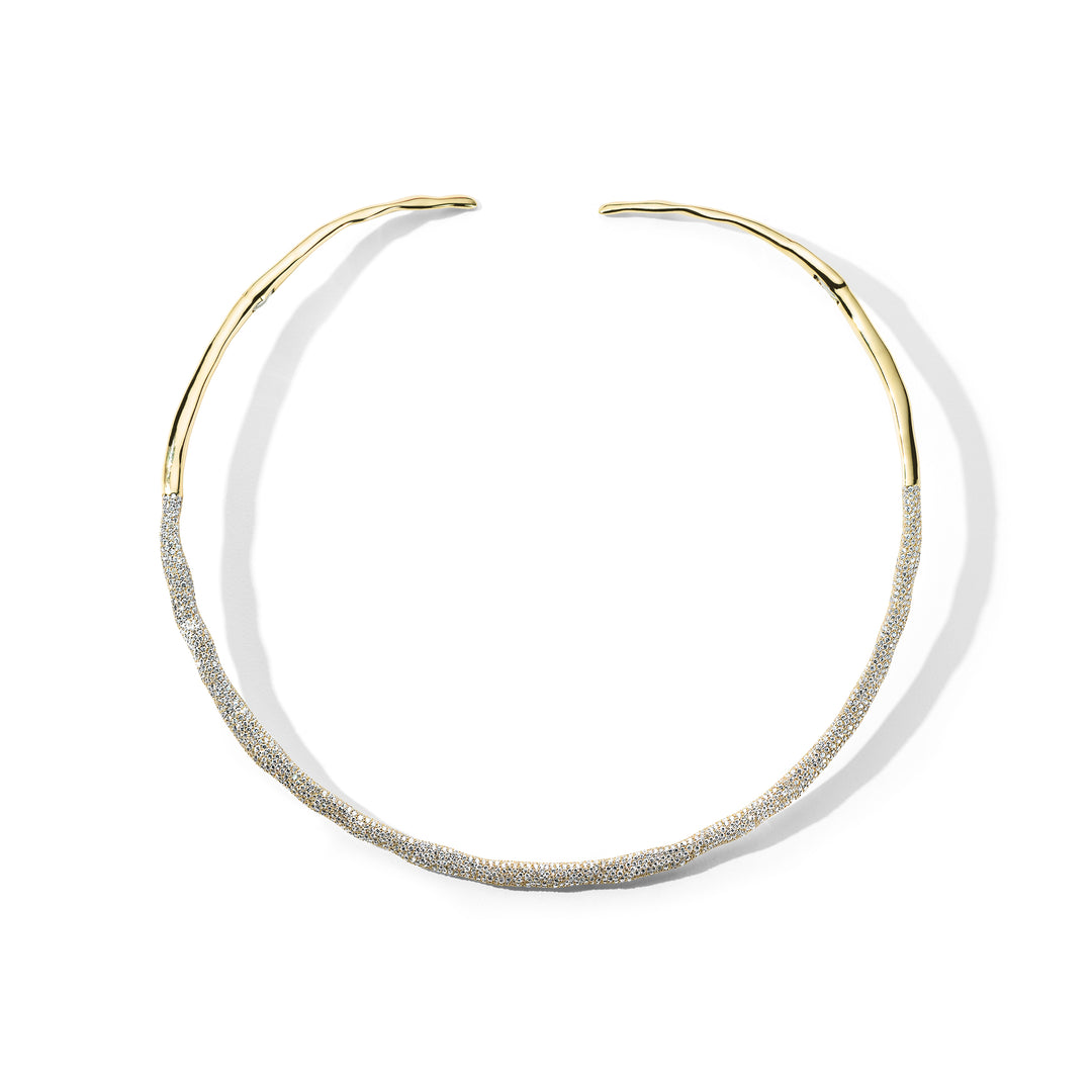 Squiggle Pavé Hinged Collar Necklace